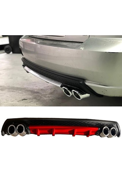 Hyundai Accent Admire Kırmızı Difüzör Çiftli Yuvarlak Egzoz Görünümlü D Tip Difizör 2003 - 2006