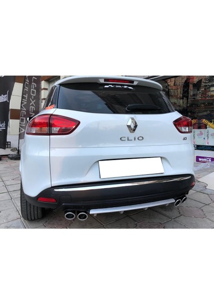 Renault Clio Mk4 Sporttourer Sw Kırmızı Difüzör Çiftli Yuvarlak Egzoz Görünümlü D Tip Difizör 2012-2019