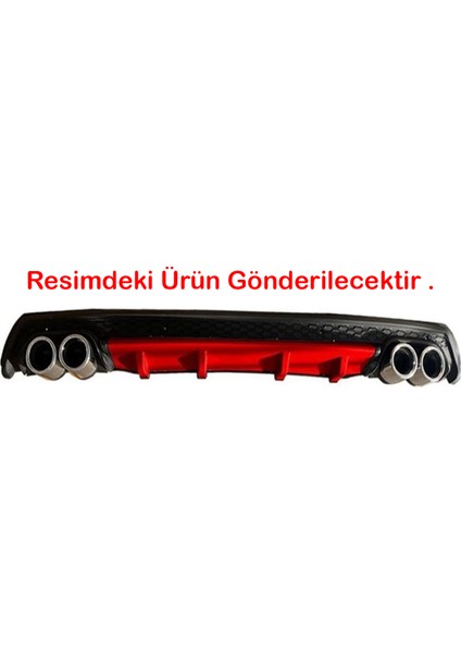 Renault Clio 3 Hb Kırmızı Difüzör Çiftli Yuvarlak Egzoz Görünümlü D Tip Difizör fiyatları