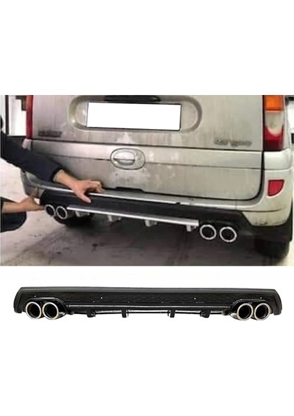 Renault Kangoo Siyah Difüzör Çiftli Yuvarlak Egzoz Görünümlü D Tip Difizör