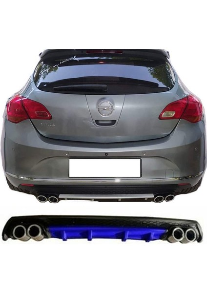 Opel Astra J Hb Mavi Difüzör Çiftli Yuvarlak Egzoz Görünümlü D Tip Difizör