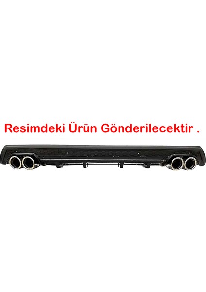 Hyundai I20 Siyah Difüzör Çiftli Yuvarlak Egzoz Görünümlü D Tip Difizör