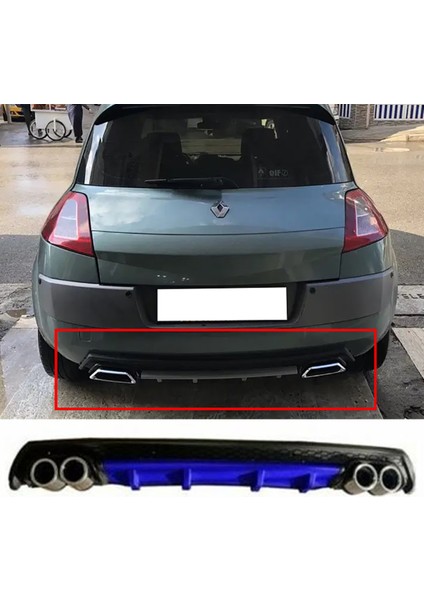 Renault Megane 2 Hb Mavi Difüzör Çiftli Yuvarlak Egzoz Görünümlü D Tip Difizör 2002 - 2009