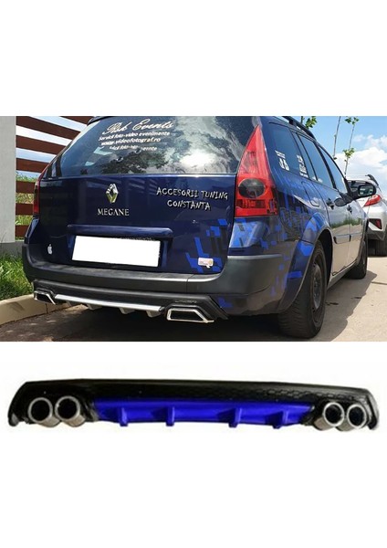 Renault Megane 2 Sw Mavi Difüzör Çiftli Yuvarlak Egzoz Görünümlü D Tip Difizör 2002 - 2009