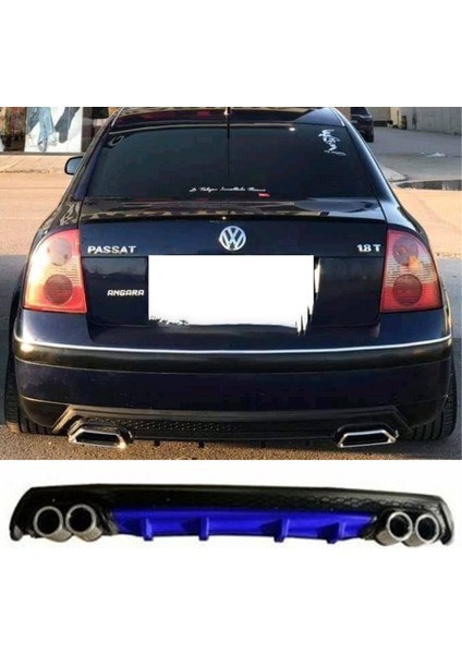 Vw Passat B5 Mavi Difüzör Çiftli Yuvarlak Egzoz Görünümlü D Tip Difizör