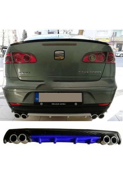 Seat Cordoba Mavi Difüzör Çiftli Yuvarlak Egzoz Görünümlü D Tip Difizör