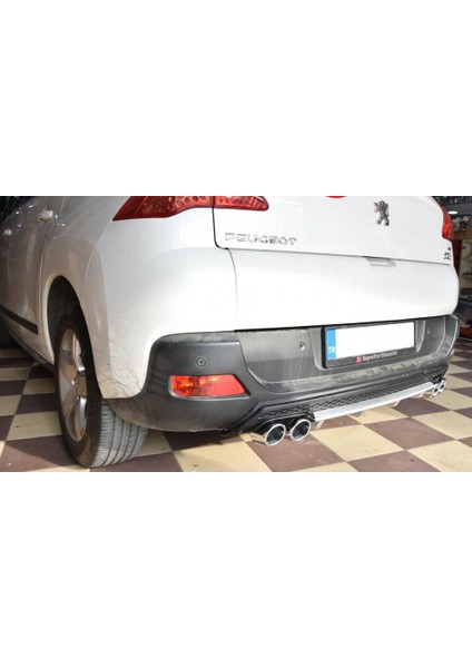 Peugeot 3008 Siyah Difüzör Çiftli Yuvarlak Egzoz Görünümlü D Tip Difizör 2009-2015 modelleri