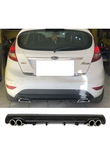 Ford Fiesta Mk7 Siyah Difüzör Çiftli Yuvarlak Egzoz Görünümlü D Tip Difizör