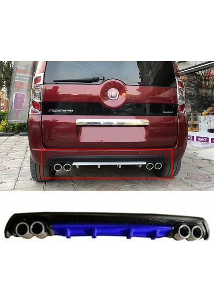 Fiat Fiorino Mavi Difüzör Çiftli Yuvarlak Egzoz Görünümlü D Tip Difizör