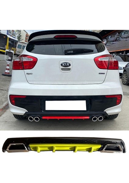 Kia Rio Hb Sarı Difüzör Çiftli Yuvarlak Egzoz Görünümlü D Tip Difizör