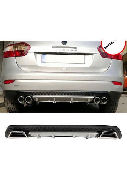 Renault Fluence Gri Difüzör Çiftli Kare Egzoz Görünümlü D Tip Difizör 2009-2016
