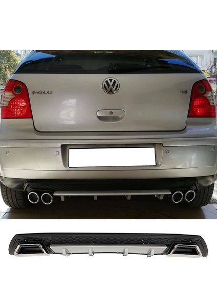 Vw Polo Mk4 Gri Difüzör Çiftli Kare Egzoz Görünümlü D Tip Difizör