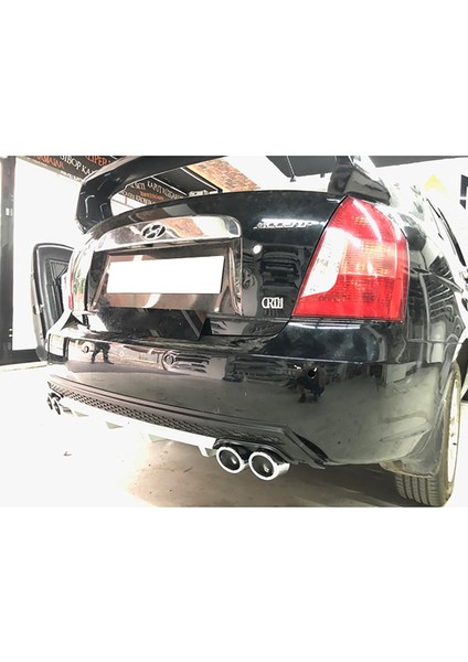 Hyundai Accent Era Gri Difüzör Çiftli Kare Egzoz Görünümlü D Tip Difizör 2006 - 2009 modelleri