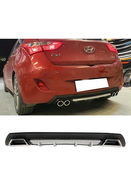 Hyundai I30 Gri Difüzör Çiftli Kare Egzoz Görünümlü D Tip Difizör 2007 - 2021
