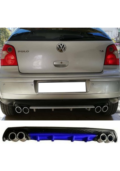 Vw Polo Mk4 Mavi Difüzör Çiftli Yuvarlak Egzoz Görünümlü D Tip Difizör