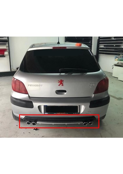 MKG Otomotiv Peugeot 307 Mavi Difüzör Çiftli Yuvarlak Egzoz Görünümlü D Tip Difizör