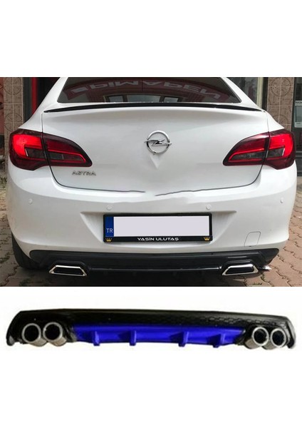 Opel Astra J Sedan Mavi Difüzör Çiftli Yuvarlak Egzoz Görünümlü D Tip Difizör