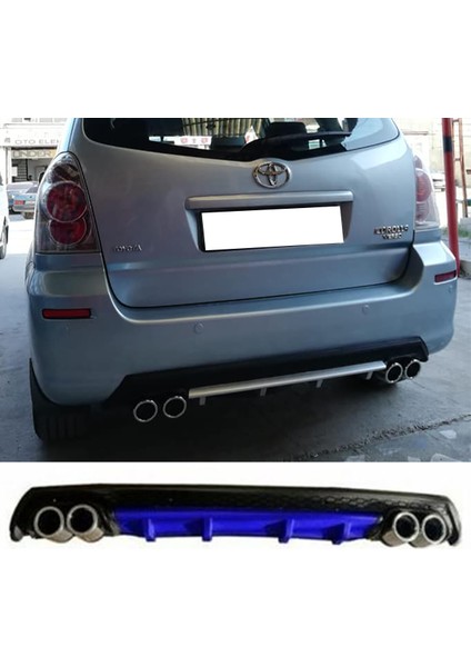 Toyota Verso Mavi Difüzör Çiftli Yuvarlak Egzoz Görünümlü D Tip Difizör