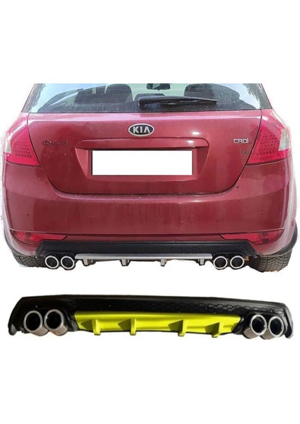 Kia Ceed Sarı Difüzör Çiftli Yuvarlak Egzoz Görünümlü D Tip Difizör