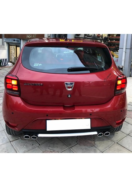 Dacia Sandero Gri Difüzör Çiftli Kare Egzoz Görünümlü D Tip Difizör modelleri