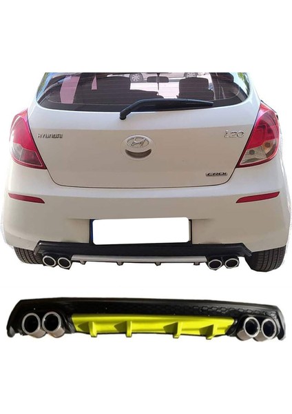 Hyundai I20 Sarı Difüzör Çiftli Yuvarlak Egzoz Görünümlü D Tip Difizör