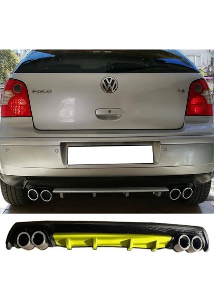 Vw Polo Mk4 Sarı Difüzör Çiftli Yuvarlak Egzoz Görünümlü D Tip Difizör