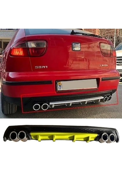 Seat Leon Mk1 Sarı Difüzör Çiftli Yuvarlak Egzoz Görünümlü D Tip Difizör