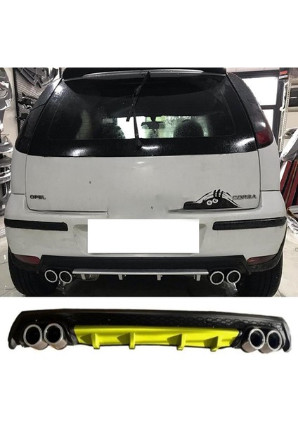 Opel Corsa C Sarı Difüzör Çiftli Yuvarlak Egzoz Görünümlü D Tip Difizör