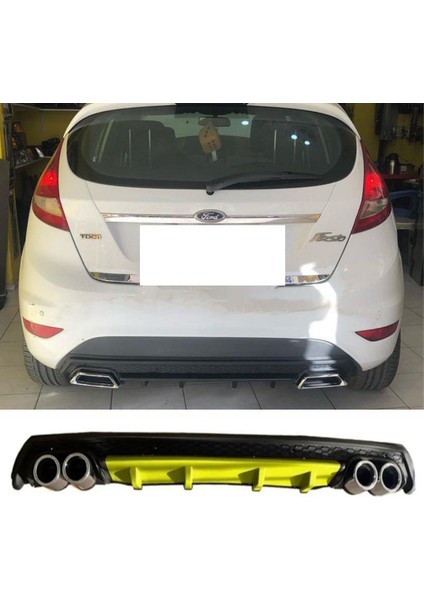 Ford Fiesta Mk7 Sarı Difüzör Çiftli Yuvarlak Egzoz Görünümlü D Tip Difizör