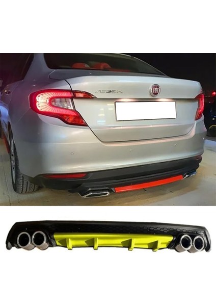 Fiat Egea Sedan Sarı Difüzör Çiftli Yuvarlak Egzoz Görünümlü D Tip Difizör