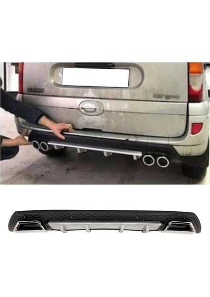 Renault Kangoo Gri Difüzör Çiftli Kare Egzoz Görünümlü D Tip Difizör