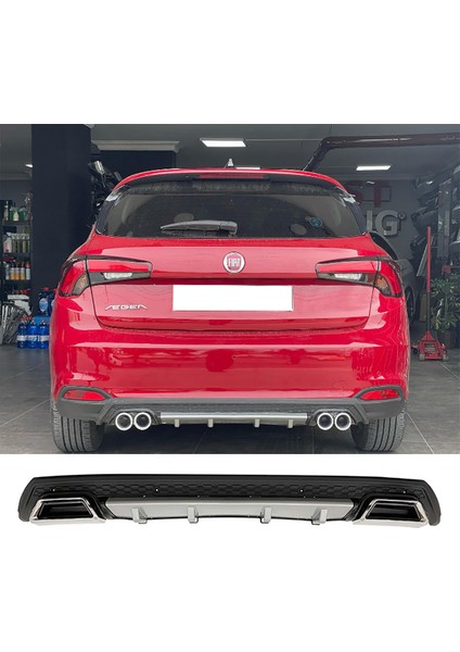 Fiat Egea Hb Gri Difüzör Çiftli Kare Egzoz Görünümlü D Tip Difizör