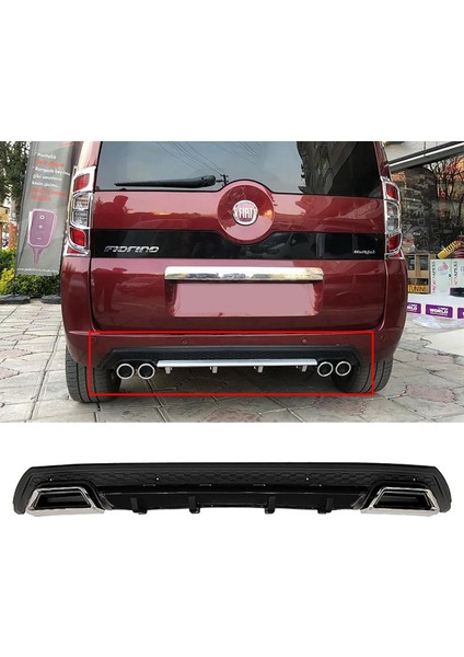 Fiat Fiorino Siyah Difüzör Çiftli Kare Egzoz Görünümlü D Tip Difizör