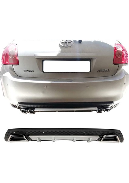 Toyota Auris Gri Difüzör Çiftli Kare Egzoz Görünümlü D Tip Difizör