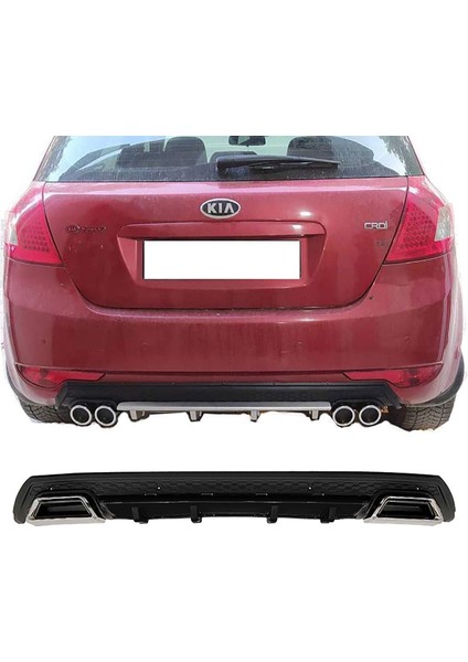 Kia Ceed Siyah Difüzör Çiftli Kare Egzoz Görünümlü D Tip Difizör