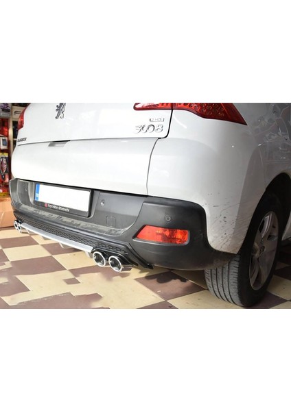 Peugeot 3008 Siyah Difüzör Çiftli Kare Egzoz Görünümlü D Tip Difizör 2009-2015