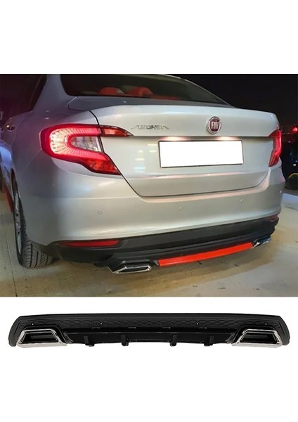 Fiat Egea Sedan Siyah Difüzör Çiftli Kare Egzoz Görünümlü D Tip Difizör