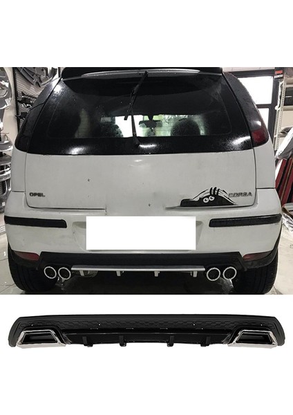 Opel Corsa C Siyah Difüzör Çiftli Kare Egzoz Görünümlü D Tip Difizör