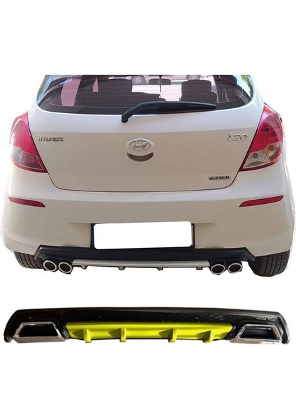 Hyundai I20 Sarı Difüzör Çiftli Kare Egzoz Görünümlü D Tip Difizör