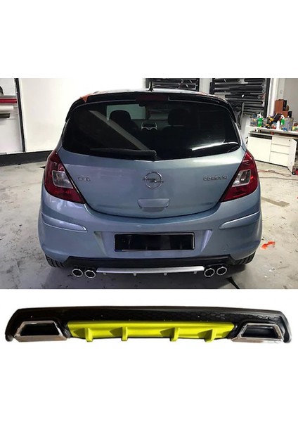 Opel Corsa D Sarı Difüzör Çiftli Kare Egzoz Görünümlü D Tip Difizör