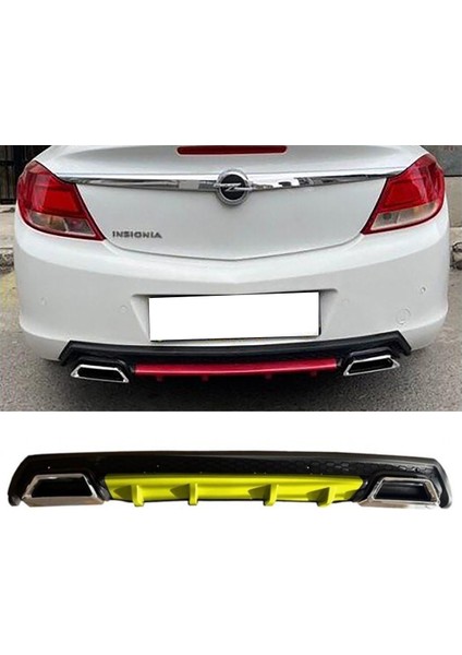 Opel Insignia Sarı Difüzör Çiftli Kare Egzoz Görünümlü D Tip Difizör 2009 - 2013