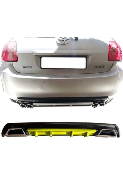 Toyota Auris Sarı Difüzör Çiftli Kare Egzoz Görünümlü D Tip Difizör