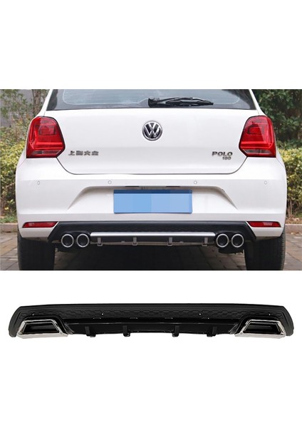 Vw Polo Mk5 Siyah Difüzör Çiftli Kare Egzoz Görünümlü D Tip Difizör 2009-2017