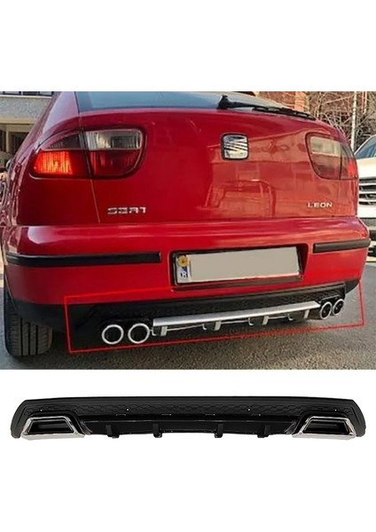 Seat Leon Mk1 Siyah Difüzör Çiftli Kare Egzoz Görünümlü D Tip Difizör