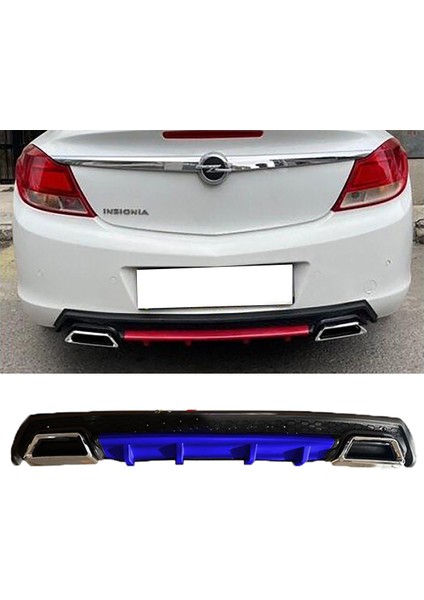 Opel Insignia Mavi Difüzör Çiftli Kare Egzoz Görünümlü D Tip Difizör 2009 - 2013