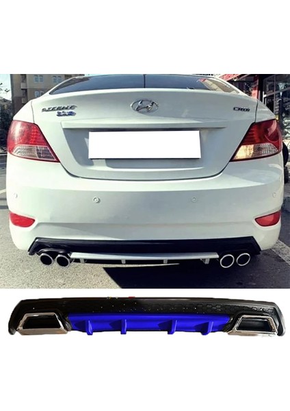 Hyundai Accent Blue Mavi Difüzör Çiftli Kare Egzoz Görünümlü D Tip Difizör