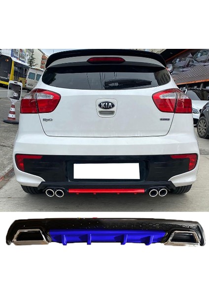 Kia Rio Hb Mavi Difüzör Çiftli Kare Egzoz Görünümlü D Tip Difizör