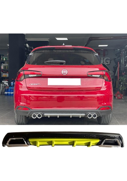 Fiat Egea Hb Sarı Difüzör Çiftli Kare Egzoz Görünümlü D Tip Difizör