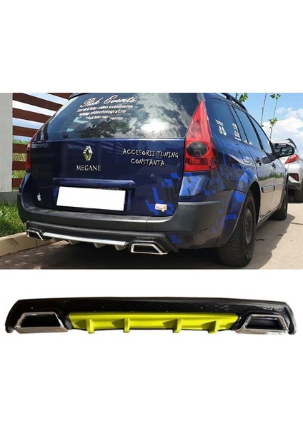 Renault Megane 2 Sw Sarı Difüzör Çiftli Kare Egzoz Görünümlü D Tip Difizör 2002 - 2009