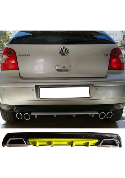 Vw Polo Mk4 Sarı Difüzör Çiftli Kare Egzoz Görünümlü D Tip Difizör